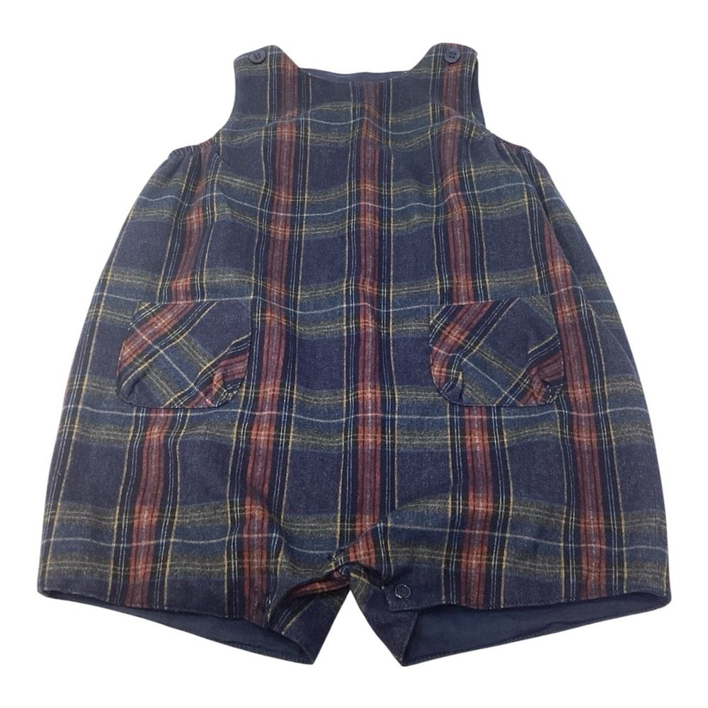 Knot Made In Portugal Boys Plaid Short Romper 12 Months  (80 Cm) Holiday